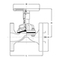 Vanne à membrane Série: A Type: 3030RL Fonte nodulaire Revêtement de caoutchouc Bride PN10/16